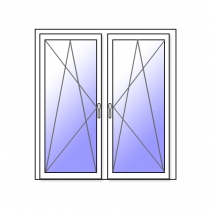 2 Flügel Balkontür Dreh-Kipp + Dreh-Kipp