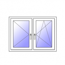 2 Flügel Fenster Dreh + Dreh-Kipp